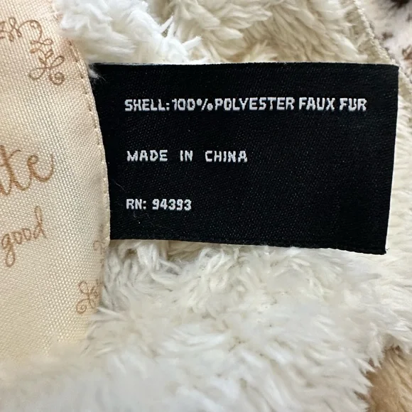 Altar’d State Reversible Faux Fur Hooded Jacket Small Leopard Print Cream Cozy - Picture 6 of 15